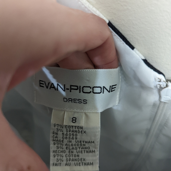 Evan Picone Dress Black & White Floral Print Sleeveless Fit & Flare Dress - Picture 3 of 7